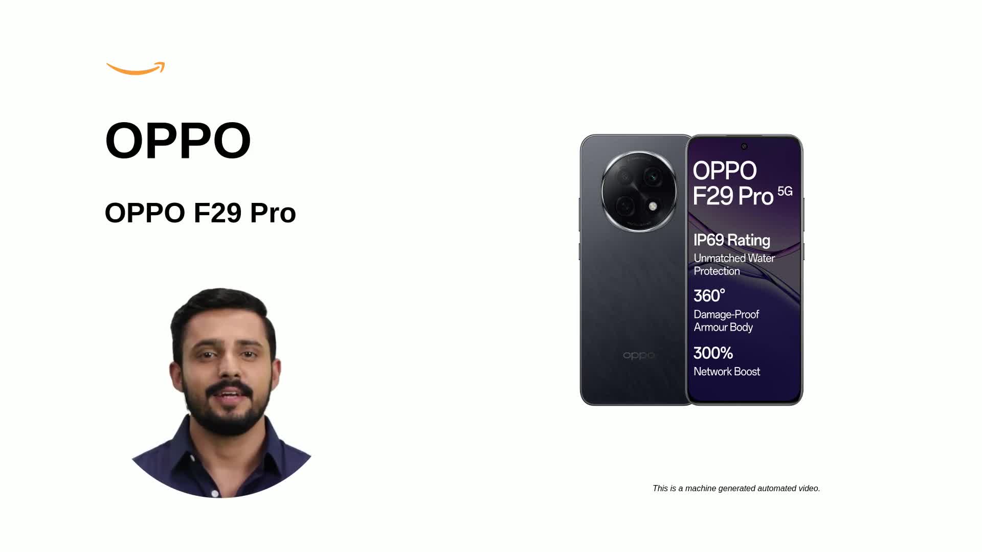 Oppo F29 Pro 5G (Granite Black, 8GB RAM, 128GB Storage) with No